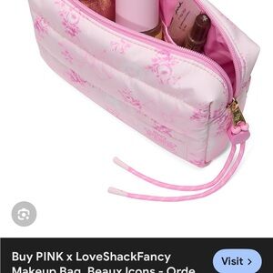 PINK x LoveShackFancy Quilted Floral Make up bag new in the box